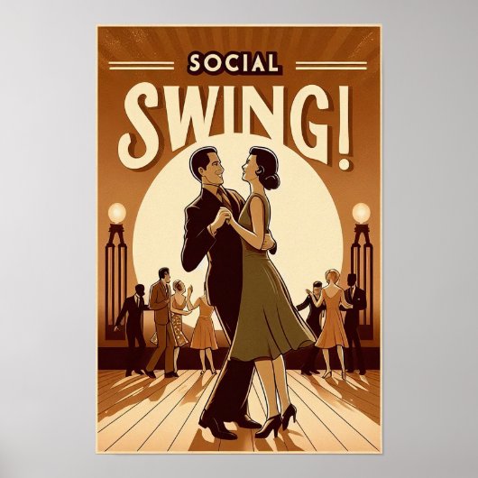 1920's Social Swing Dance Vintage Poster (Voorkant)