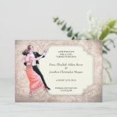 1920's sparen het  danspaar van de Datum Save The Date (Staand voorkant)