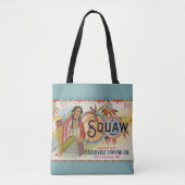 1920s Squaw Merk krat label print Tote Bag (Voorkant)