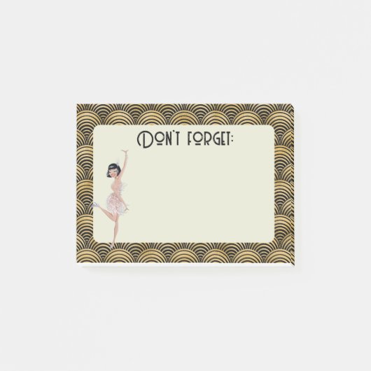 1920's stijl notitieblok twintigers flapper retro post-it® notes (Voorkant)