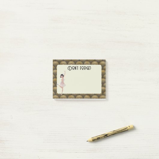 1920's stijl notitieblok twintigers flapper retro post-it® notes (Op bureau)