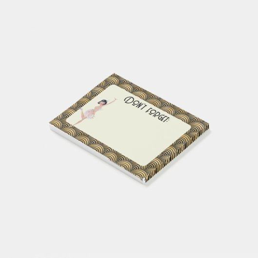 1920's stijl notitieblok twintigers flapper retro post-it® notes (Schuin)