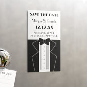1920s Stijl Tuxedo Bruiloft Save the Date Magnet