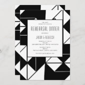 1920s Tegel Zwart Wit Repetitie Diner Kaart (Voorkant / Achterkant)