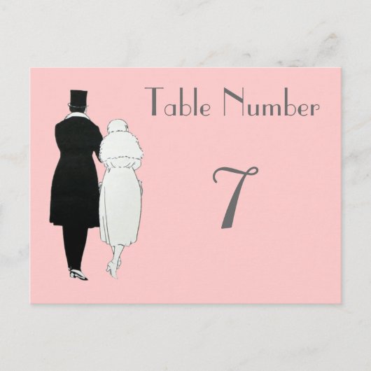 1920's Thema Trouwtafel Nummer Kaarten (Voorkant)