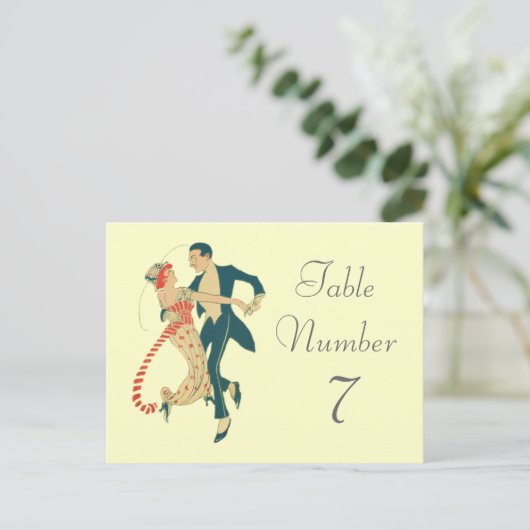 1920's Thema Trouwtafel Nummer Kaarten (Staand voorkant)