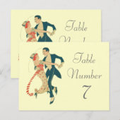 1920's Thema Trouwtafel Nummer Kaarten (Voorkant / Achterkant)