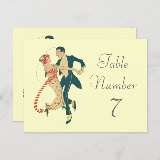 1920's Thema Trouwtafel Nummer Kaarten (Voorkant / Achterkant)