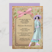 1920's Theme Bridal Shower Invitation Kaart (Voorkant / Achterkant)