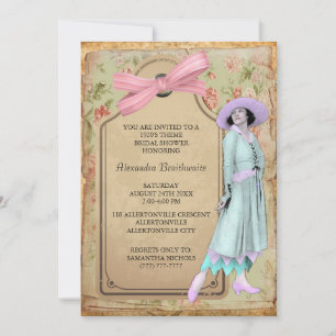 1920's Theme Bridal Shower Invitation Kaart