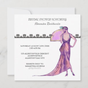 1920's Theme Bridal Shower Invitation Kaart