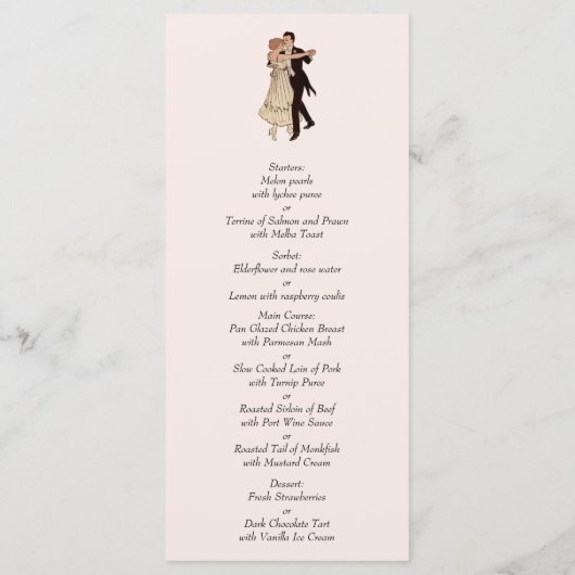1920's Theme Wedding Menu (Achterkant)