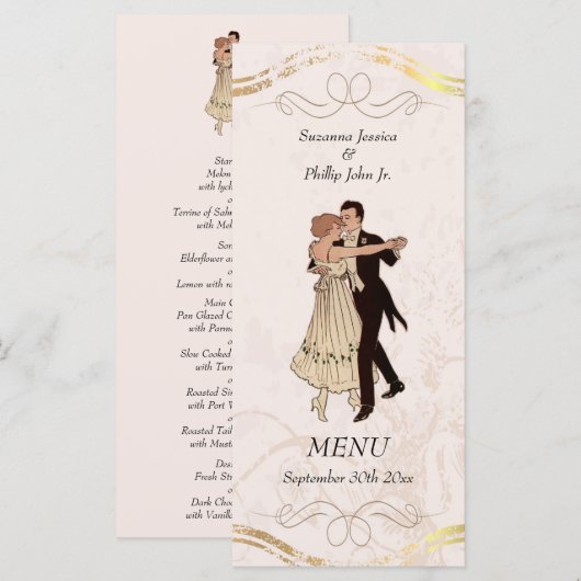 1920's Theme Wedding Menu (Voorkant / Achterkant)