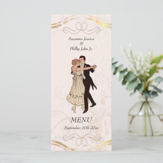1920's Theme Wedding Menu (Staand voorkant)
