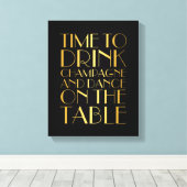 1920's Tijd om te Drinken Champagne Canvas goud (Insitu (Houten vloer))
