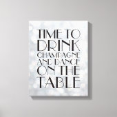 1920's Tijd om te Drinken Champagne Canvas zilver (Voorkant)