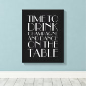 1920's Tijd om te Drinken Champagne Canvas zwart & (Insitu (Houten vloer))