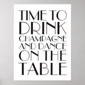 1920's Time to Drink Champagne Poster white (Voorkant)