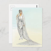  1920s trouwjurk illustratie briefkaart (Voorkant / Achterkant)