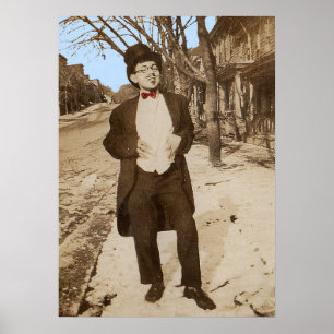1920s vernaculair, jong man met fotoklasse poster