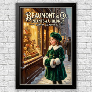 1920s Vintage Kinder Mode Reclame Poster