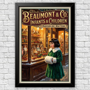 1920s Vintage Kinder Mode Reclame Poster