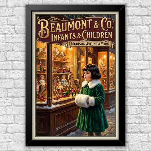 1920s Vintage Kinder Mode Reclame Poster