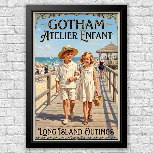 1920s Vintage Kinder Mode Reclame Poster