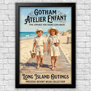 1920s Vintage Kinder Mode Reclame Poster