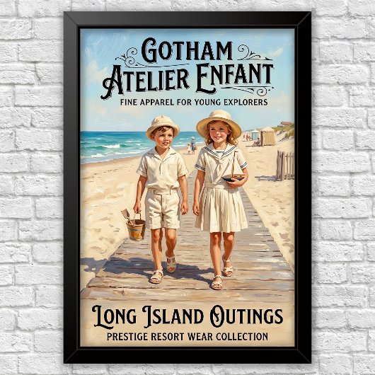 1920s Vintage Kinder Mode Reclame Poster
