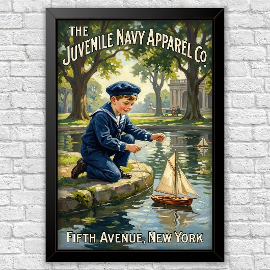 1920s Vintage Kinder Mode Reclame Poster