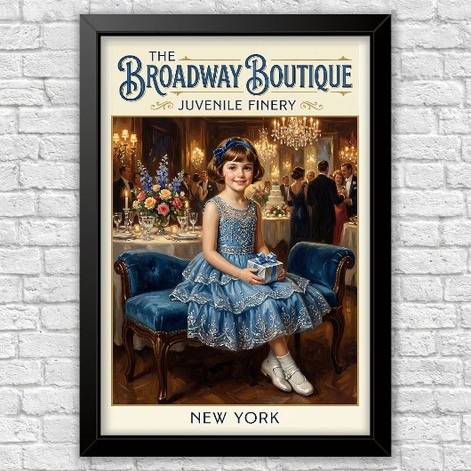 1920s Vintage Kinder Mode Reclame Poster