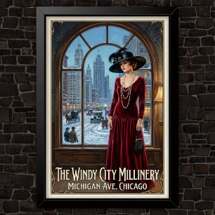 1920s Vintage Mode Reclame Poster