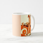 1920s vrouw, auto en hond koffiemok (Voorkant rechts)