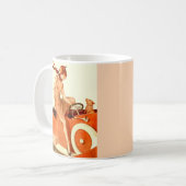1920s vrouw, auto en hond koffiemok (Voorkant links)