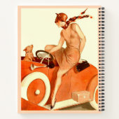 1920s vrouw, auto en hond notitieboek (Achterkant)