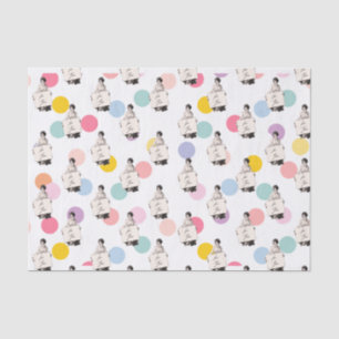 1920s vrouw & kleurrijke Stippen "voor u" Tissuepapier