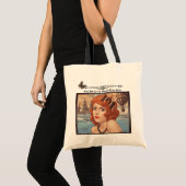 1920s Vrouw Nautisch Gelukkig Ever After Quote Tote Bag (Voorkant (product))