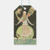 1920s  Vrouw Schaatser Gift Label Cadeaulabel (Voorkant)