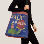 1920s Waldorf Appels krat label print Crossbody Tas (Dichtbij)
