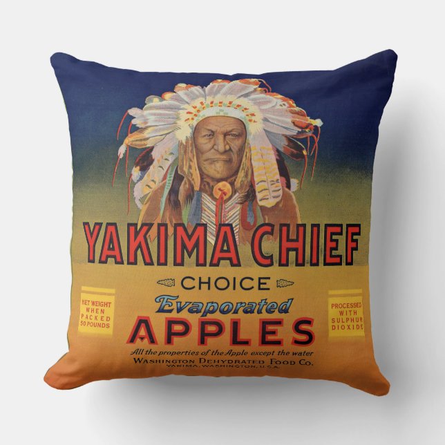 1920s Yakima Chief Evaporated Apples label print Kussen (Voorkant)