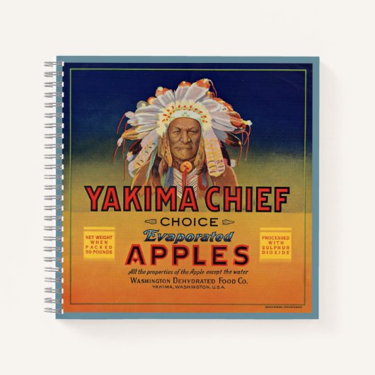 1920s Yakima Chief Evaporated Apples label print Notitieboek (Voorkant)
