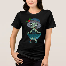 1920s Zombie Flapper Girl Tri-Blend Shirt