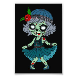 1920s Zombie Flapper Meisje Foto Afdruk