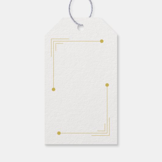 1920s Zwart en Goud Dank U Trouwcadeau Labels Cadeaulabel (Achterkant)