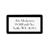 1920's Zwart-wit RSVP-adreslabel Etiket (Voorkant)