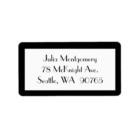 1920's Zwart-wit RSVP-adreslabel Etiket (Voorkant)