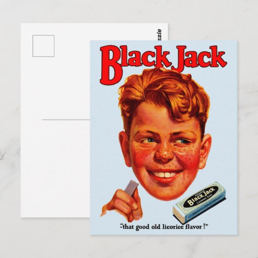 1920s zwarte Jack gum en Briefkaart (Voorkant / Achterkant)