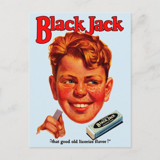 1920s zwarte Jack gum en Briefkaart (Voorkant)