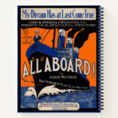 1921 All Aboard sheet muziek Notitieboek (Achterkant)